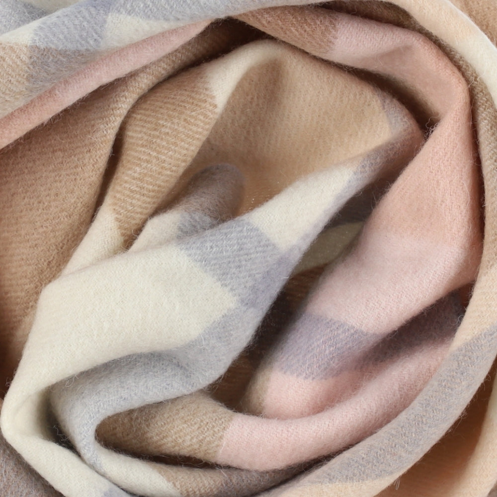 Geruite sjaal van 100% wol in het beige – Londen (2)