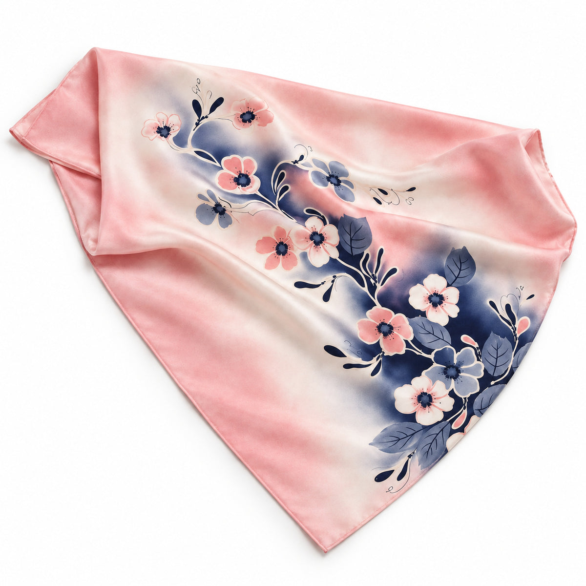 Roze zijden sjaal 90x90 (test)