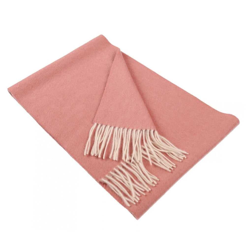 Effen poederroze cashmere sjaal voor dames Parijs